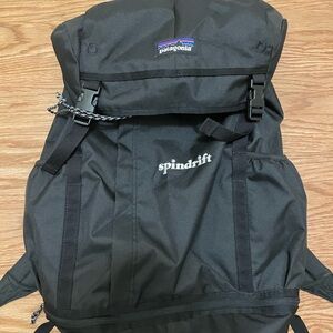 Black Patagonia Backpack- branded by Spindrift